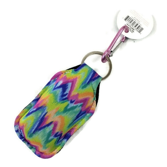 Care Cover Hand Sanitizer and Rainbow Tie Dye Holder Set Carabiner Clip On - Picture 2 of 6